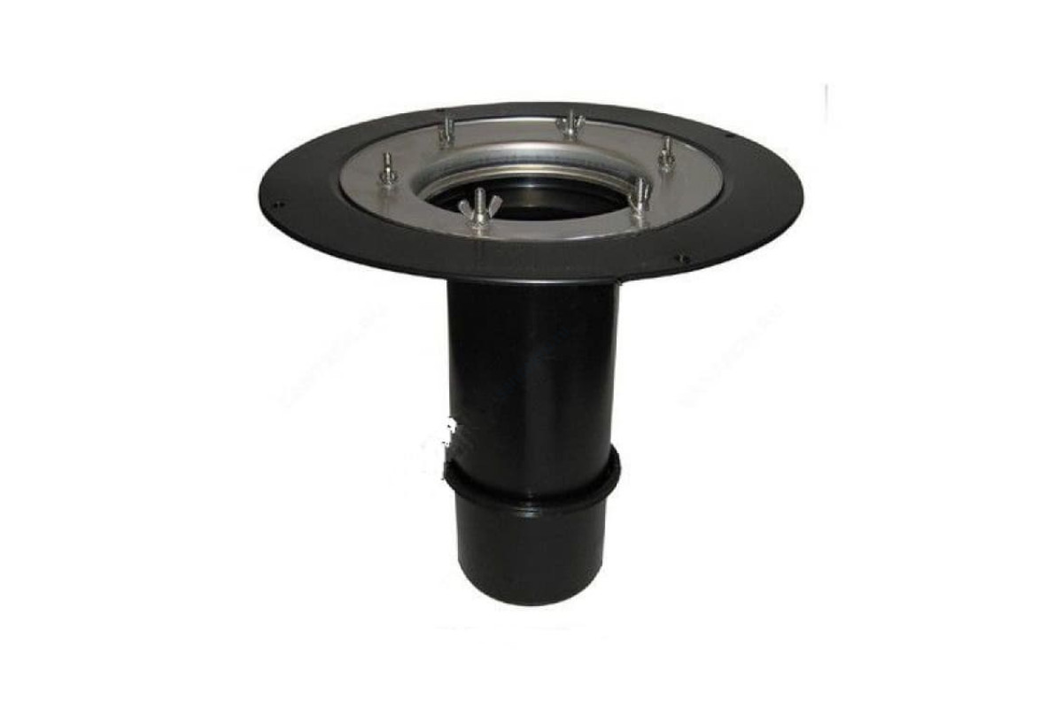 Элемент надставной Дн 125 с обжимным фланцем из нержавеющей стали и уплотнительным резиновым кольцом