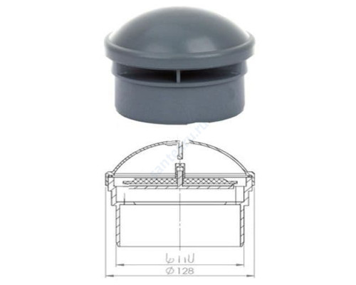 Клапан серый PP-H вакуумный Дн 50 б/нап Ostendorf 881780