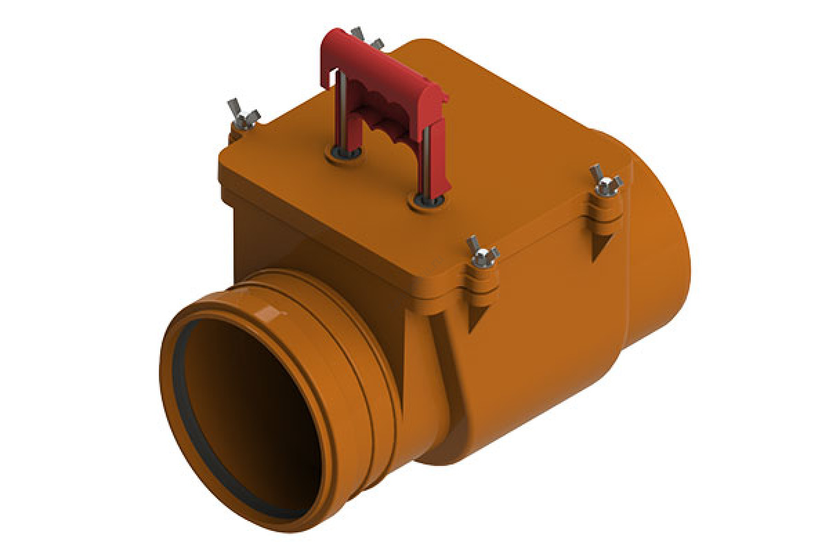 Клапан коричневый PP-H обратный канализационный Дн 160 б/нап в/к Татполимер ТП-85.160