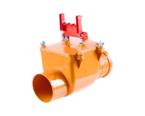 Клапан коричневый PP-H обратный канализационный для НПВХ и PP-H Дн 110 б/нап в/к