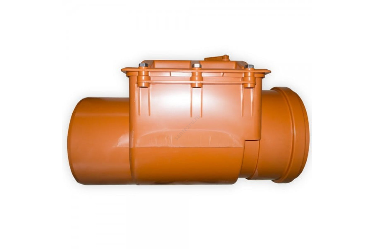 Клапан коричневый НПВХ обратный канализационный Дн 200 б/нап в/к