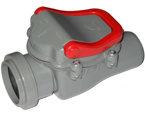 Клапан серый PP-H обратный канализационный Дн 50 б/нап Политэк 4000050