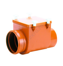 Затвор канализационный Дн 110 б/нап с заслонкой из нерж стали, монтажным лючком HL 710