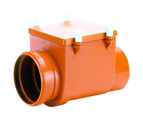 Затвор канализационный Дн 160 б/нап с заслонкой из нерж стали, монтажным лючком HL 715.0