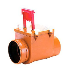 Затвор канализационный Дн 110 б/нап с заслонкой из нерж стали, монтажным лючком HL 710.1