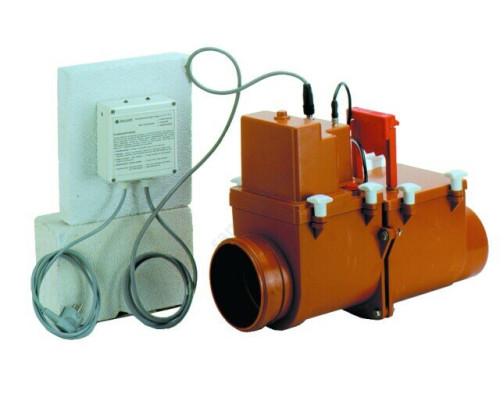 Затвор канализационный Дн 160 б/нап 2-х камерный, с эл/приводом, 2-мя лючками, с выходом для ПК