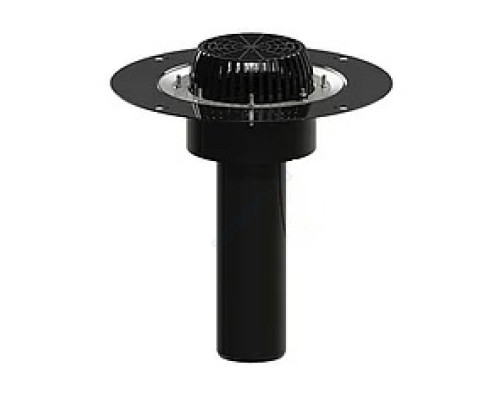 Воронка кровельная с вертикальным выпуском Дн 110 с листвоуловителем, прижимным фланцем из нержавеющей стали Татполимер ТП-01.У.100/4 