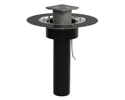 Воронка кровельная с вертикальным выпуском Дн 110 с трапом, прижимным фланцем из нержавеющей стали, электрообогревом Татполимер ТП-03.У.100/4-Э 