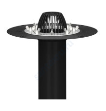 Воронка кровельная с вертикальным выпуском Дн 110 с листвоуловителем, прижимным фланцем из нержавеющей стали Татполимер ТП-01.100/6 