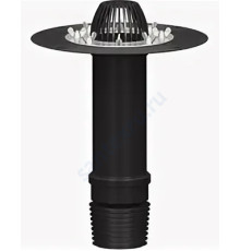 Воронка кровельная с вертикальным выпуском Дн 90/110 с листвоуловителем, прижимным фланцем из нержавеющей стали Татполимер ТП-07.100/6 