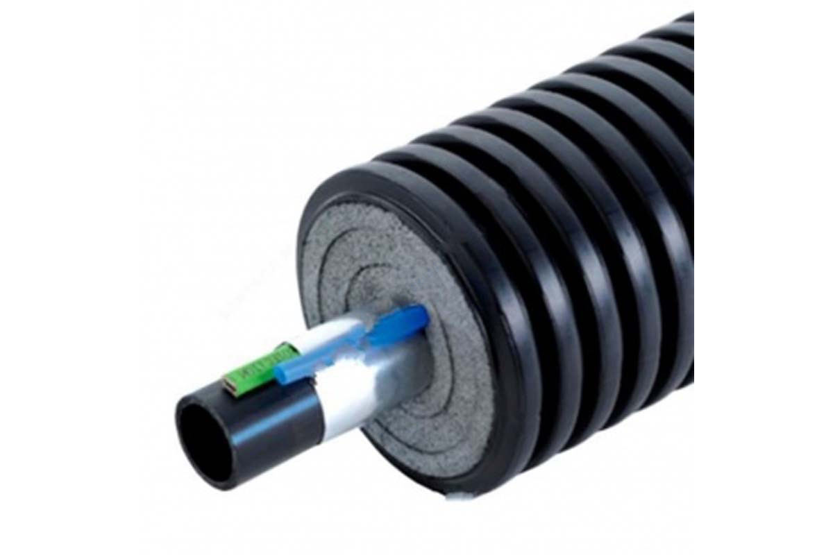 Труба ПЭ80 теплоизолированная для х/в Дн 32х2,9/68 Ру12,5 напорная 20С бухта 150м с греющим кабелем