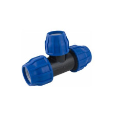 Тройник компрессионный ПЭ Дн 25 напорный VALFEX 1210012252525