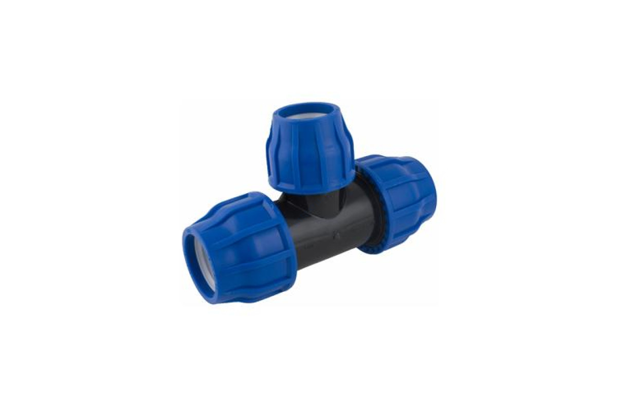 Тройник компрессионный ПЭ переходной Дн 25х20 напорный VALFEX 1210012252025