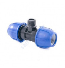 Тройник компрессионный ПЭ НР Дн 20х3/4"х20 Ру16 напорный RTP (РосТурПласт) 11615