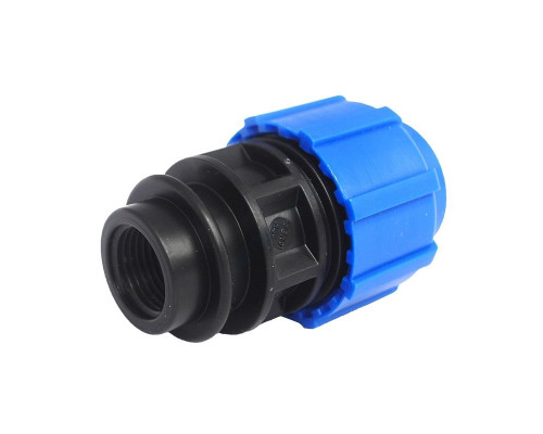 Муфта компрессионная ПЭ ВР соединительная Дн 20х1/2" напорная ТПК-АКВА 52002012