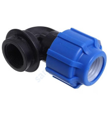 Отвод компрессионный ПЭ ВР Дн 63х1 1/2"х90гр напорный 1010349
