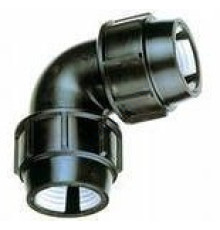 Отвод компрессионный ПЭ Дн 75х90гр напорный 1000320