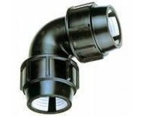 Отвод компрессионный ПЭ Дн 110х90гр напорный 7000015