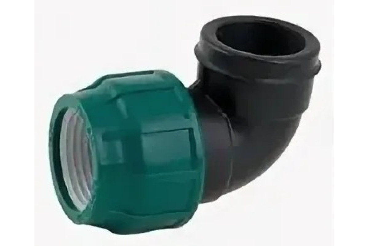 Отвод компрессионный ПЭ ВР Дн 63х2"х90гр напорный Poelsan 8366 