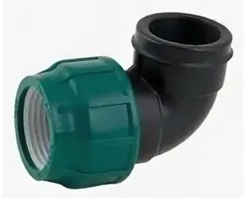 Отвод компрессионный ПЭ ВР Дн 63х2"х90гр напорный Poelsan 8366 