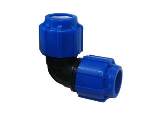 Отвод компрессионный ПЭ переходной Дн 25х20х90гр напорный VALFEX 121001222520 