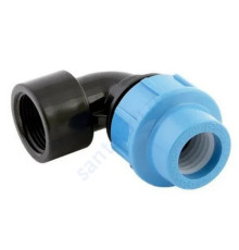 Отвод компрессионный ПЭ ВР Дн 32х1"х90гр Ру12,5 напорный Джилекс 9285