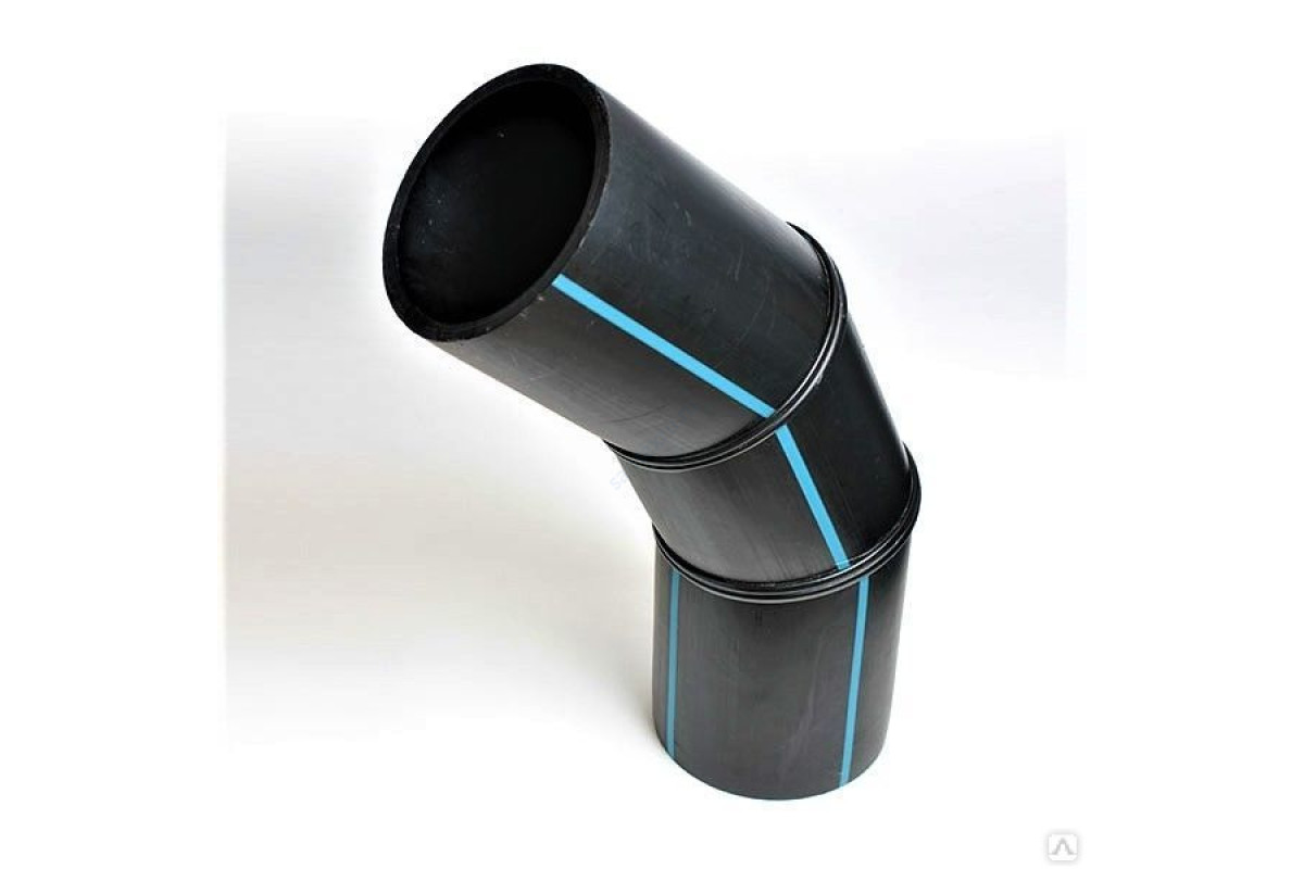 Отвод сварной ПЭ100 SDR17 Дн 355х155гр Ру10 напорный Ростпроект