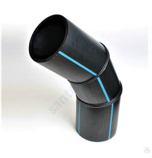 Отвод сварной ПЭ100 SDR17 Дн 355х155гр Ру10 напорный Ростпроект