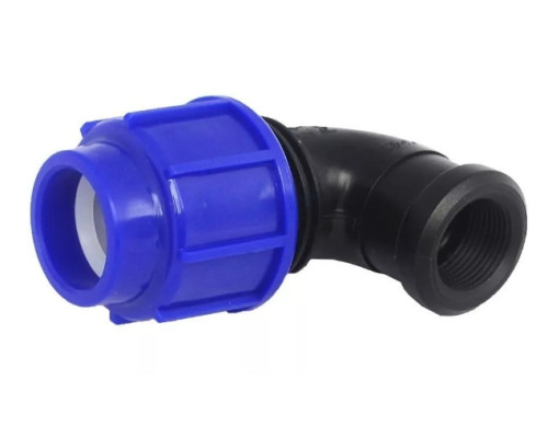 Отвод компрессионный ПЭ ВР Дн 20х3/4"х90гр напорный ТПК-АКВА 50022034
