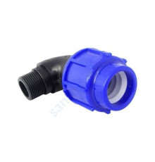 Отвод компрессионный ПЭ НР Дн 20х1/2"х90гр напорный ТПК-АКВА 50012012