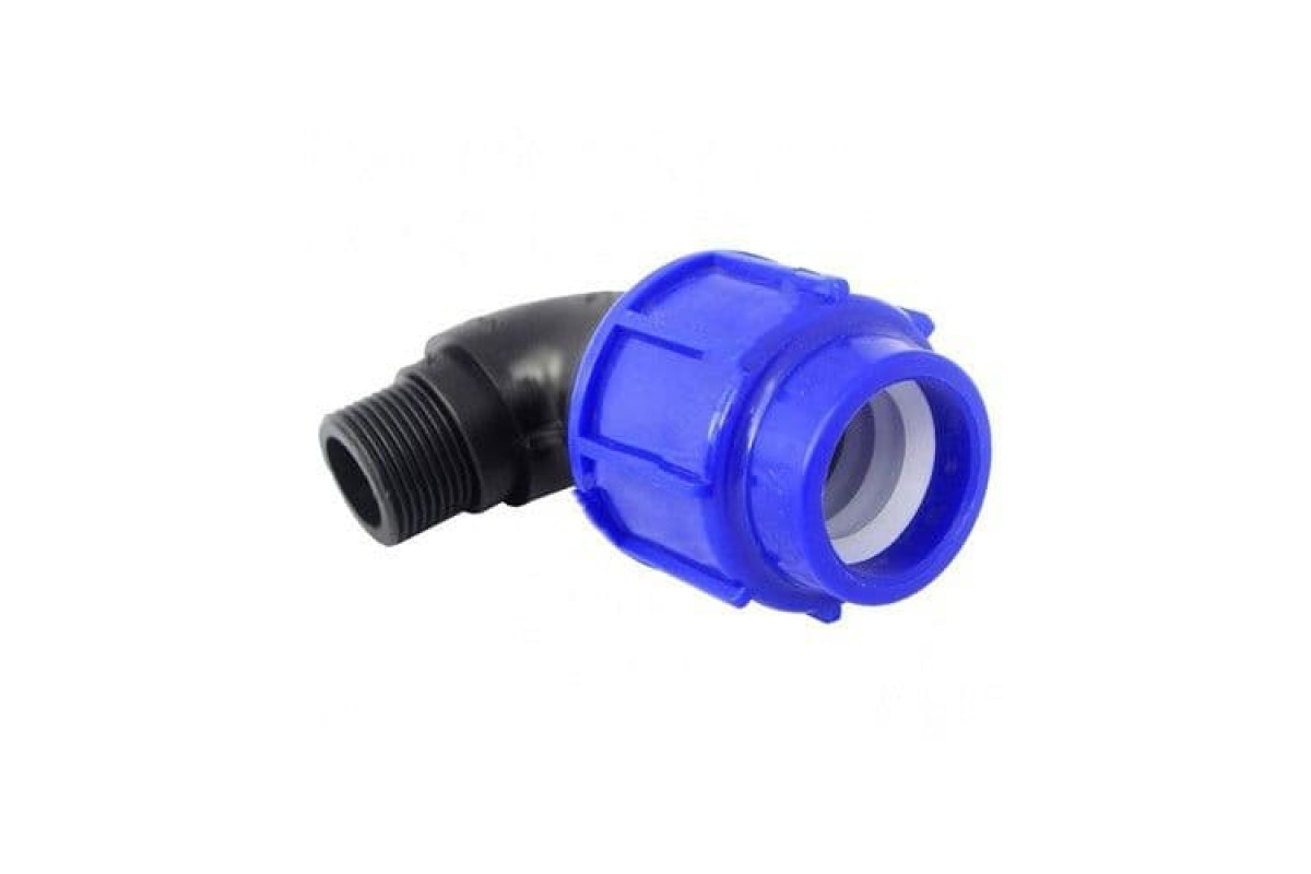 Отвод компрессионный ПЭ НР Дн 25х1/2"х90гр напорный ТПК-АКВА 50012512