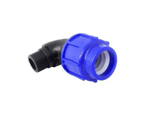 Отвод компрессионный ПЭ НР Дн 25х1/2"х90гр напорный ТПК-АКВА 50012512