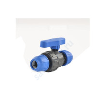 Кран компрессионный ПЭ шаровой Дн 20 напорный Китай 99522