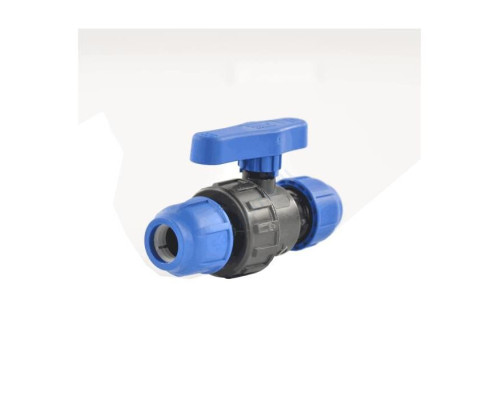 Кран компрессионный ПЭ шаровой Дн 20 напорный Китай 99522