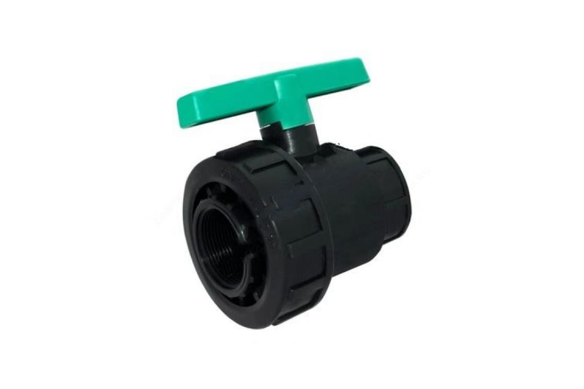 Кран ПЭ ВР шаровой Дн 20 с разъемным соединением "американка"