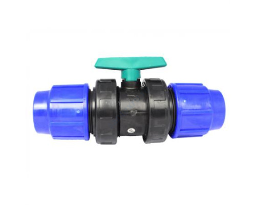 Кран компрессионный ПЭ шаровой Дн 40 напорный