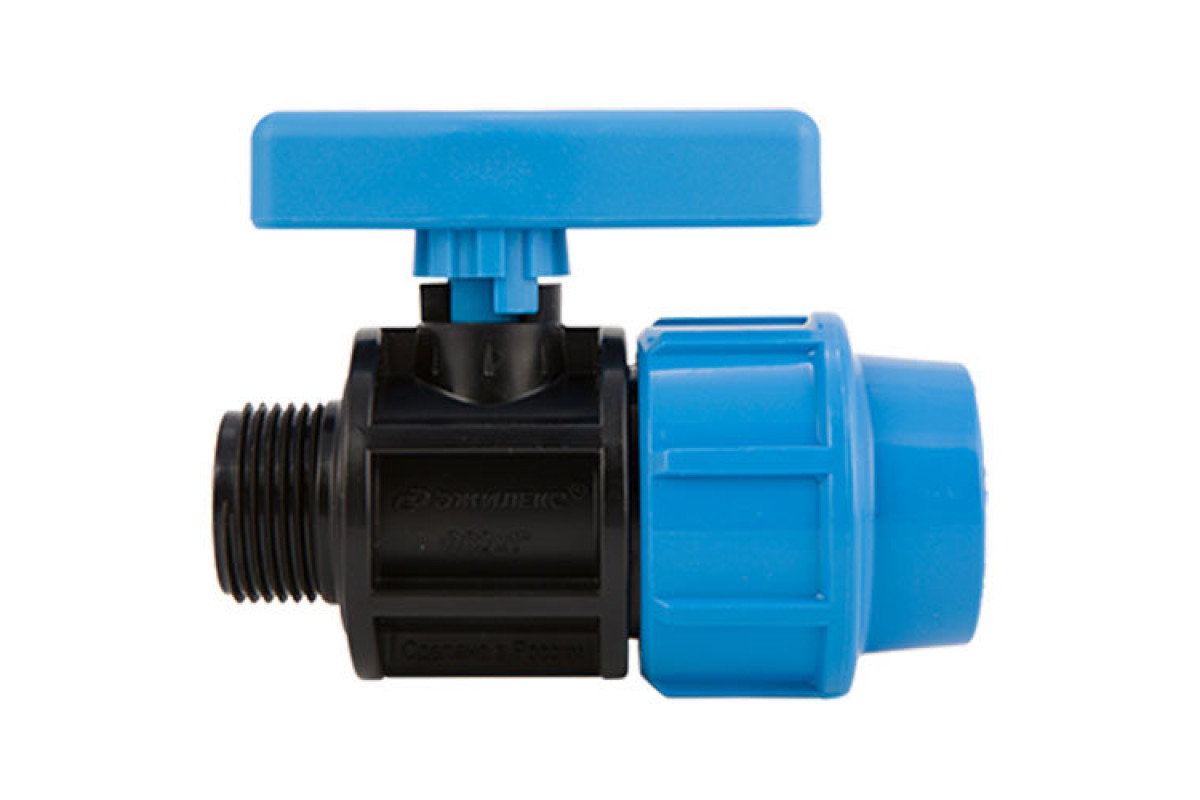 Кран компрессионный ПЭ ВР шаровой Дн 25х3/4" напорный Джилекс 9369