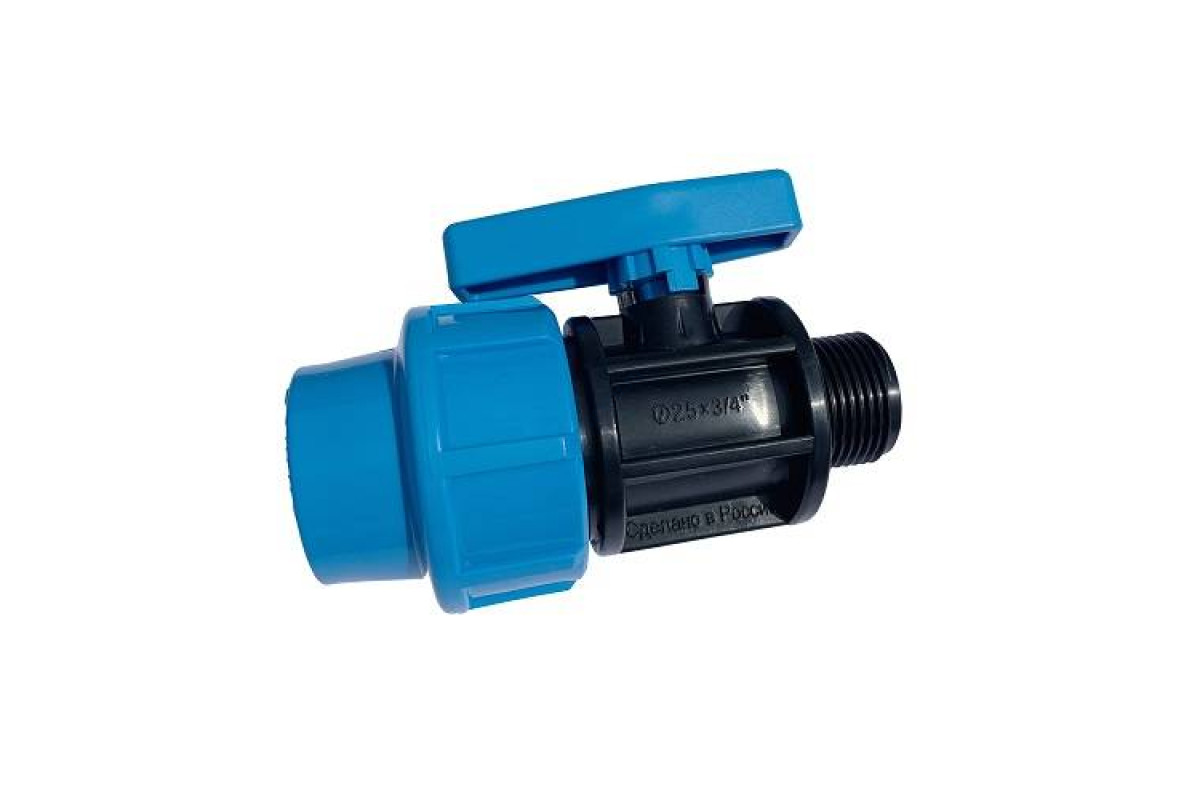 Кран компрессионный ПЭ НР шаровой Дн 20х1/2" напорный Джилекс 9364