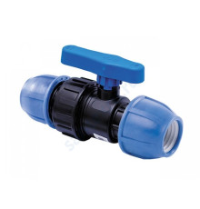 Кран компрессионный ПЭ шаровой Дн 32 Ру16 напорный RTP (РосТурПласт) 14391