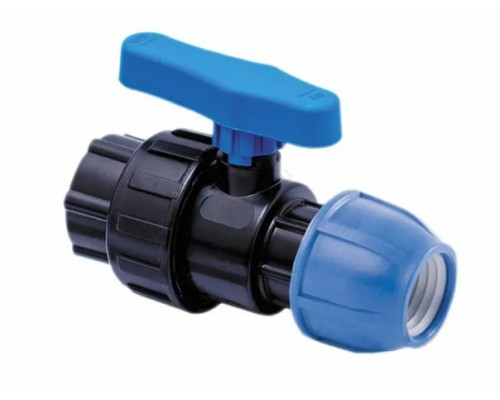 Кран компрессионный ПЭ ВР шаровой Дн 25х3/4" Ру16 напорный RTP (РосТурПласт) 14395