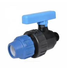 Кран компрессионный ПЭ НР шаровой ДН 32Х1" Ру16 напорный RTP (РосТурПласт) 15466