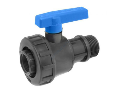 Кран ПЭ ВР/НР шаровой ДУ 15Х1/2" Ру10 напорный RTP (РосТурПласт) 18377