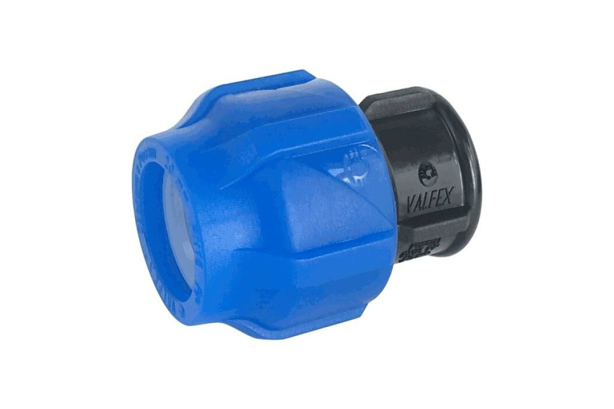 Заглушка компрессионная ПЭ Дн 20 Ру16 напорная VALFEX 121001123020