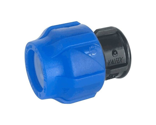 Заглушка компрессионная ПЭ Дн 20 Ру16 напорная VALFEX 121001123020