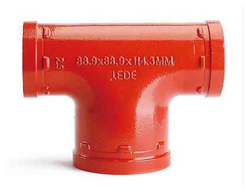 Тройник равносторонний под муфту грувлок XGQT03 Ду65 (Дн76) LEDE