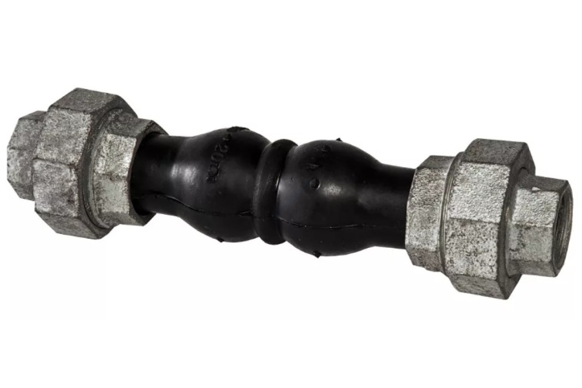 Компенсатор резиновый антивибрационный EPDM Ду 40 Ру16 ВР L=220мм Китай 02.031.16.040 сжатие/растяжение 22/5