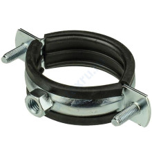 Хомут крепежный сталь оц с резиновой прокладкой (Дн 16 -19) (3/8") М8 б/к Mayer