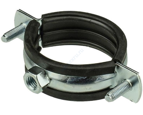 Хомут крепежный сталь оц с резиновой прокладкой (Дн 16 -19) (3/8") М8 б/к Mayer