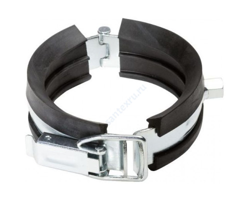 Хомут крепежный сталь оц с резиновой прокладкой (Дн 125) М10/М12 с защелкой Rehau 11200481002