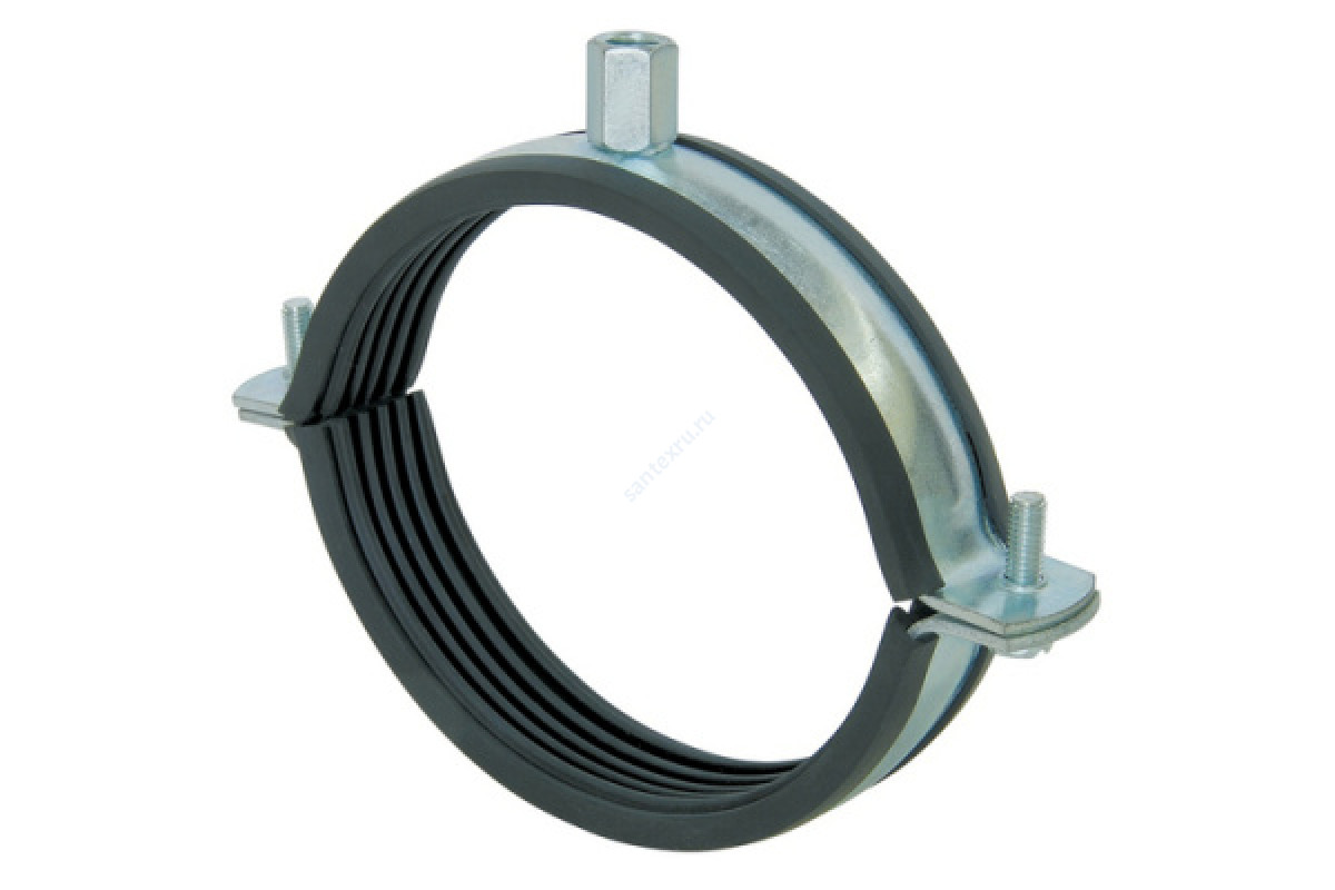 Хомут крепежный сталь оц с резиновой прокладкой (Дн 32-36) (1") ±2мм М8